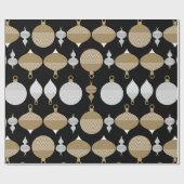 Gouden Retro Kerst Decoratieve Bal Cadeaupapier (Vlak)