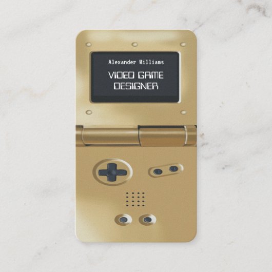 Gouden Retro Stijl Gameconsole Gameontwerper Visitekaartje (Voorkant)
