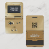 Gouden Retro Stijl Gameconsole Gameontwerper Visitekaartje (Voorkant / Achterkant)