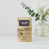 Gouden Retro Stijl Gameconsole Gameontwerper Visitekaartje (Staand voorkant)