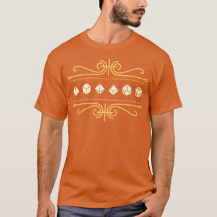Gouden Retro Victoriaans Polyhedral Dice Set Ornam T-shirt