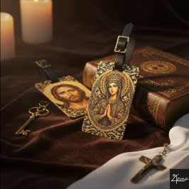 Gouden Reverentie Maagd Maria Bagagelabel