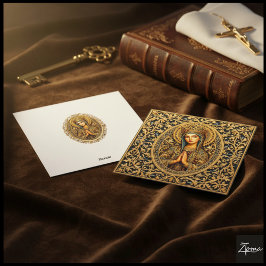 Gouden Reverentie Maagd Maria Feestdagenkaart