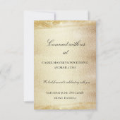 Gouden Rhapsodie Bruiloft Elegante Goud Online RSV RSVP Kaartje (Achterkant)