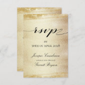 Gouden Rhapsodie Bruiloft Elegante Goud Online RSV RSVP Kaartje (Voorkant / Achterkant)