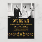  gouden riem - Goud Zwart Save the Date Aankondigingskaart (Voorkant)