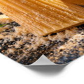 Gouden Rigatoni Pasta met Verse Basilicum – Rustic Poster (Hoek)