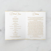 Gouden Rim Foto Begrafenis Orde van Dienst Gevouwe Programma (Binnen)