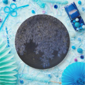 Gouden rimpels Blauw gekleurde bladeren ingewikkel Papieren Bordje (Feest)