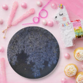 Gouden rimpels Blauw gekleurde bladeren ingewikkel Papieren Bordje (Feest)