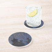 Gouden rimpels Intricate Blauwe Hue bladeren Zands Zandsteen Onderzetter (Zijkant)