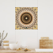 Gouden Rimpels Mandala 2 Poster (Keuken)
