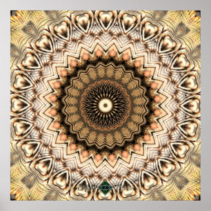 Gouden Rimpels Mandala 2 Poster