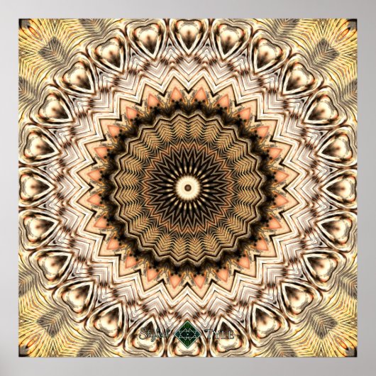 Gouden Rimpels Mandala 2 Poster (Voorkant)