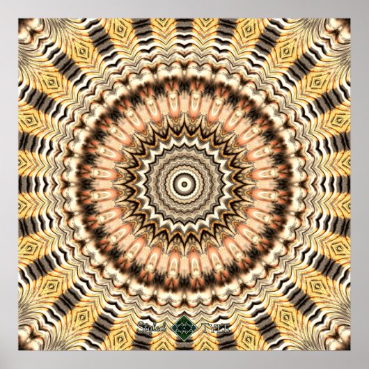 Gouden Rimpels Mandala Poster (Voorkant)