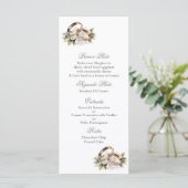 Gouden ring bruiloft menu sjabloon (Staand voorkant)