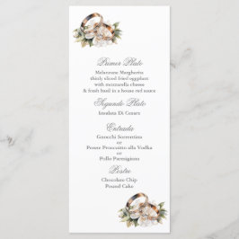 Gouden ring bruiloft menu sjabloon