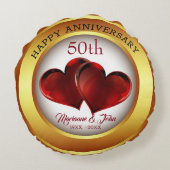 Gouden ring en harten rond kussen (Achterkant)