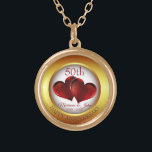 Gouden ring en rode harten goud vergulden ketting<br><div class="desc">Elegante en schattige gouden ring en donkerrode harten</div>