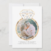 Gouden Ring Modern en Elegant Save the Date Foto (Voorkant)