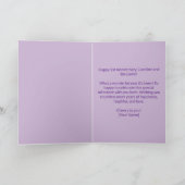 Gouden Ring Parel Edelsteen 1e bruiloft Jubileum Kaart (Binnen)