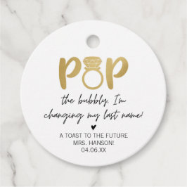 Gouden Ring Pop The Bubbly Favor Tag Bedankjes Labels