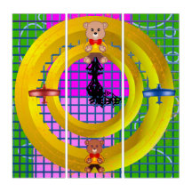 Gouden Ring Vlak Bowtie Teddy Bear geometrisch