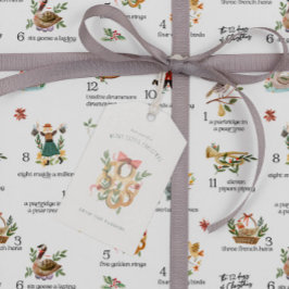 Gouden ringen | 12 dagen kerstvakantie cadeaulabel