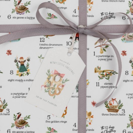 Gouden ringen | 12 dagen kerstvakantie cadeaulabel