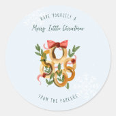 Gouden ringen | 12 dagen kerstvakantie ronde sticker (Voorkant)