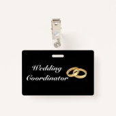 gouden ringen bruiloft coördinator badge (Achterkant met clip)