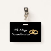 gouden ringen bruiloft coördinator badge (Voorkant met clip)