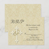 Gouden Ringen Christelijke Trouw RSVP Kaart (Voorkant / Achterkant)