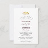 Gouden ringen Elegant bruiloft repetitie diner Kaart (Voorkant)