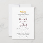 Gouden ringen Elegant bruiloft repetitie diner Kaart (Voorkant)