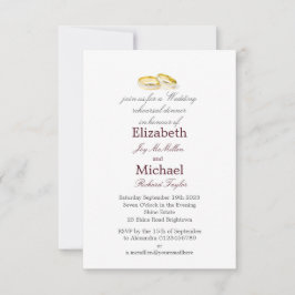 Gouden ringen Elegant bruiloft repetitie diner Kaart