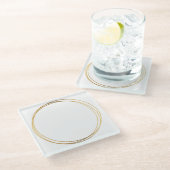 Gouden ringen glazen onderzetter (Schuin)