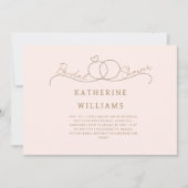 Gouden Ringen Hart Blush & Goud Vrijgezellenfeest Kaart (Voorkant)