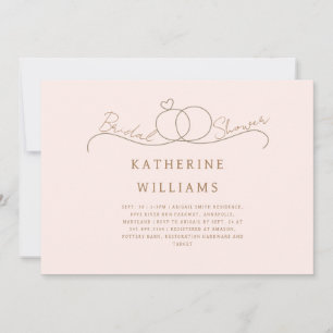 Gouden Ringen Hart Blush & Goud Vrijgezellenfeest Kaart