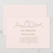 Gouden Ringen Hart Blush & Goud Vrijgezellenfeest Kaart (Voorkant / Achterkant)