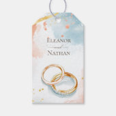 Gouden Ringen Lente Zomer Bruiloft Cadeaulabel (Voorkant)