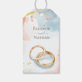 Gouden Ringen Lente Zomer Bruiloft Cadeaulabel