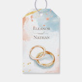 Gouden Ringen Lente Zomer Bruiloft Cadeaulabel (Achterkant)