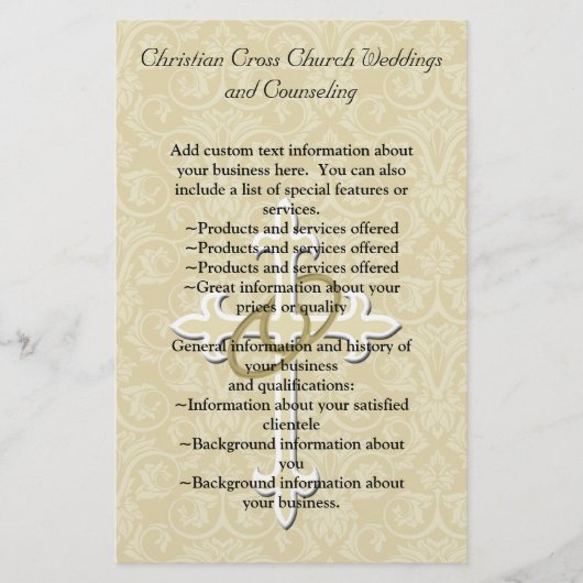 Gouden ringen met kruis, elegante christelijke lie flyer (Voorkant)