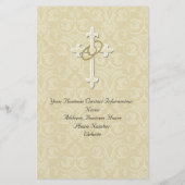 Gouden ringen met kruis, elegante christelijke lie flyer (Achterkant)