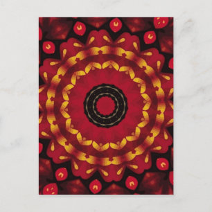 Gouden Ringen Op Rode Mandala Briefkaart