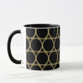 Gouden Ringen op Zwarte Moderne Chic Mok (Links)