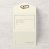 Gouden ringen trouwuitnodiging en RSVP All In One Uitnodiging (Buitenkant)