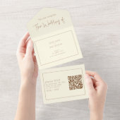 Gouden ringen trouwuitnodiging en RSVP All In One Uitnodiging (Afscheurbaar)