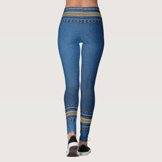 Gouden rits Blue Jean Leggings (Achterkant)
